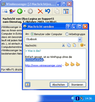 WinMessenger - ist es WinPopup ohne die Schönheitsfehler