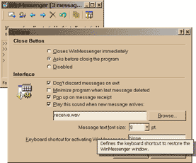 WinMessenger in Windows 98